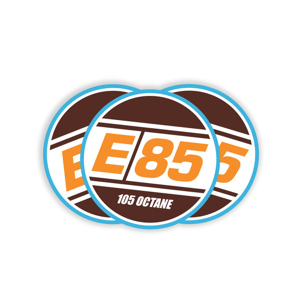 Round E85 Decal - Orange 3"