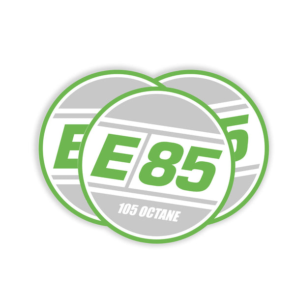Round E85 Decal - Green 3"