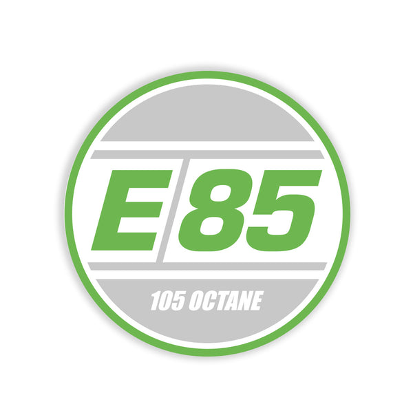 Round E85 Decal - Green 3"